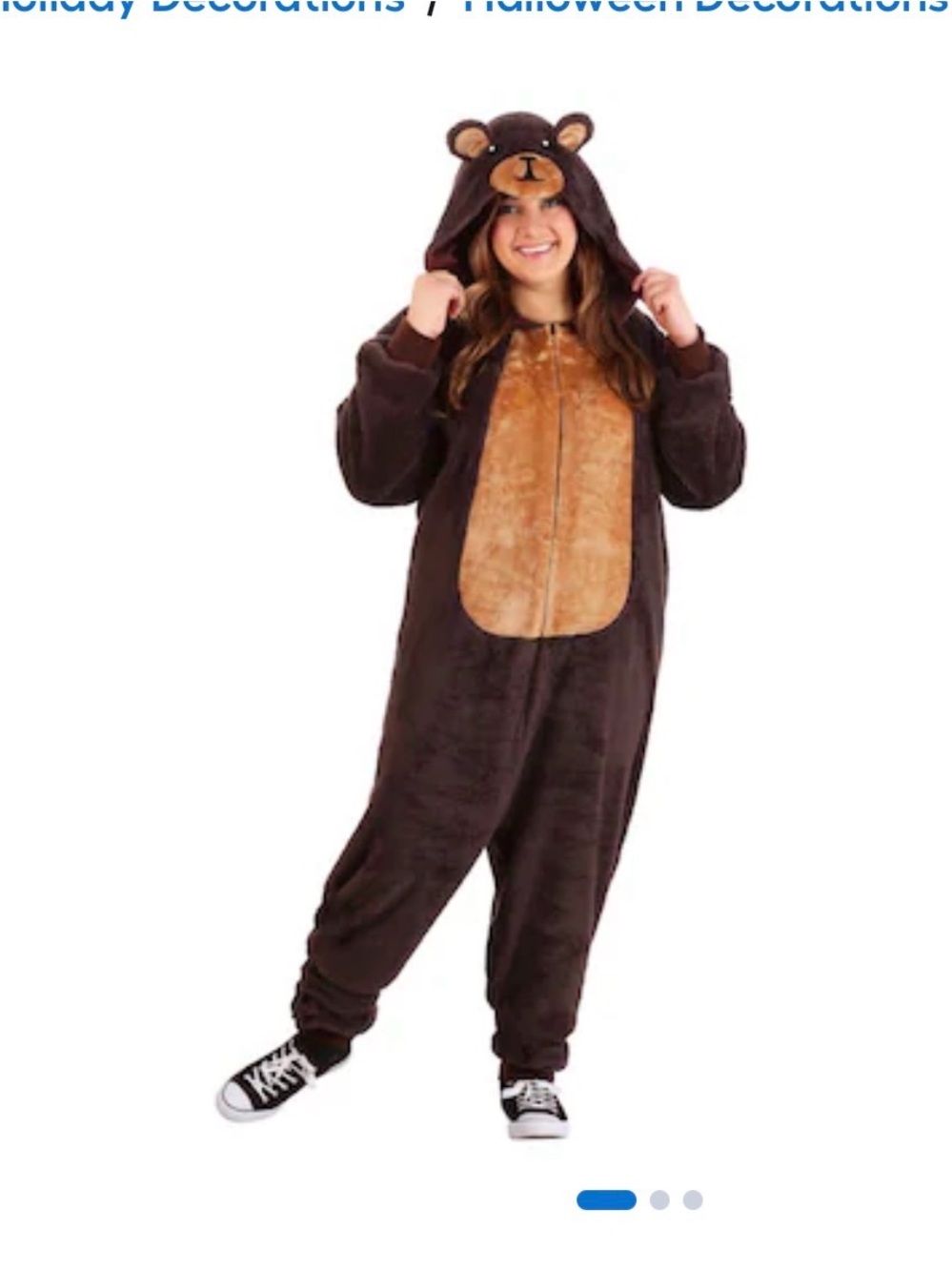Women’s Brown Bear Costume Onesie with Hood